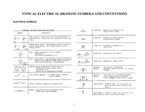 Typical Electrical Drawing Symbols and Conventions. 